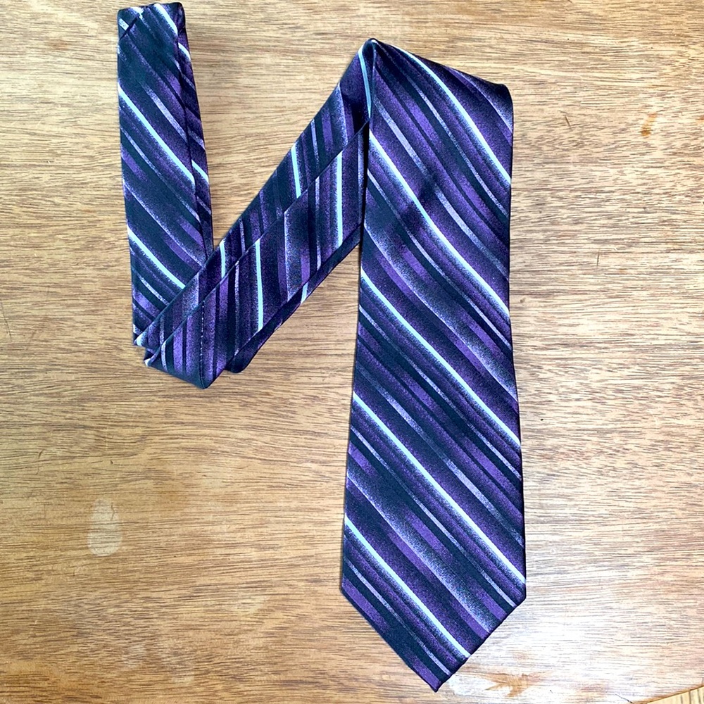 Pierre Cardin purple striped silk tie